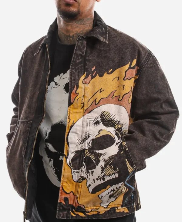 HUF x Marvel Ghost Rider Inspired Denim Jacket