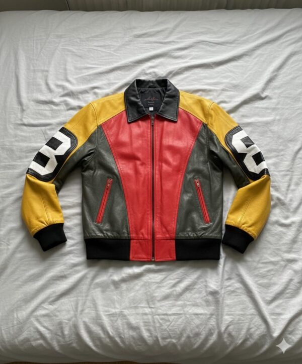 Men's 8 Ball Pointed Collar Bomber Letterman Jacket