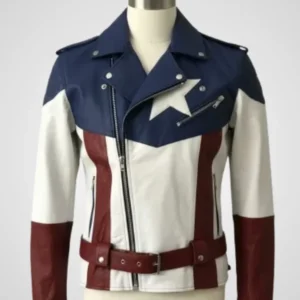 Captain America Leather Biker Jacket | The First Avenger