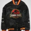 Jurassic Park Bomber Black Satin Jacket