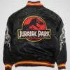 Jurassic Park Bomber Black Satin Jacket