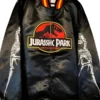 Jurassic Park Bomber Black Satin Jacket