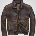 Men American Pilot Air Force Vintage Brown Jacket