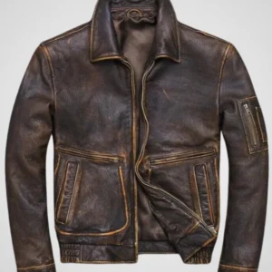 Men American Pilot Air Force Vintage Brown Jacket