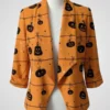 Halloween Pumpkin Printed Blazer