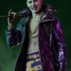 Suicide Squad Joker Purple Leather Coat