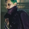 Suicide Squad Joker Purple Leather Coat