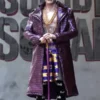 Suicide Squad Joker Purple Leather Coat