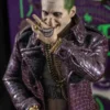Suicide Squad Joker Purple Leather Coat