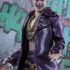 Suicide Squad Joker Purple Leather Coat
