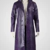 Suicide Squad Joker Purple Leather Coat