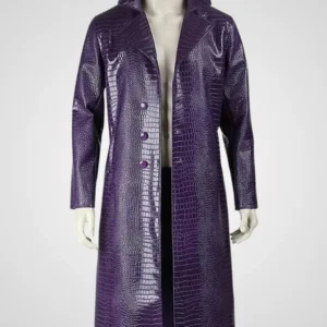 Suicide Squad Joker Purple Leather Coat