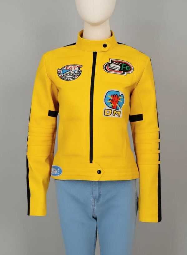 The Bride Kill Bill Uma Thurman Biker Yellow Women Leather