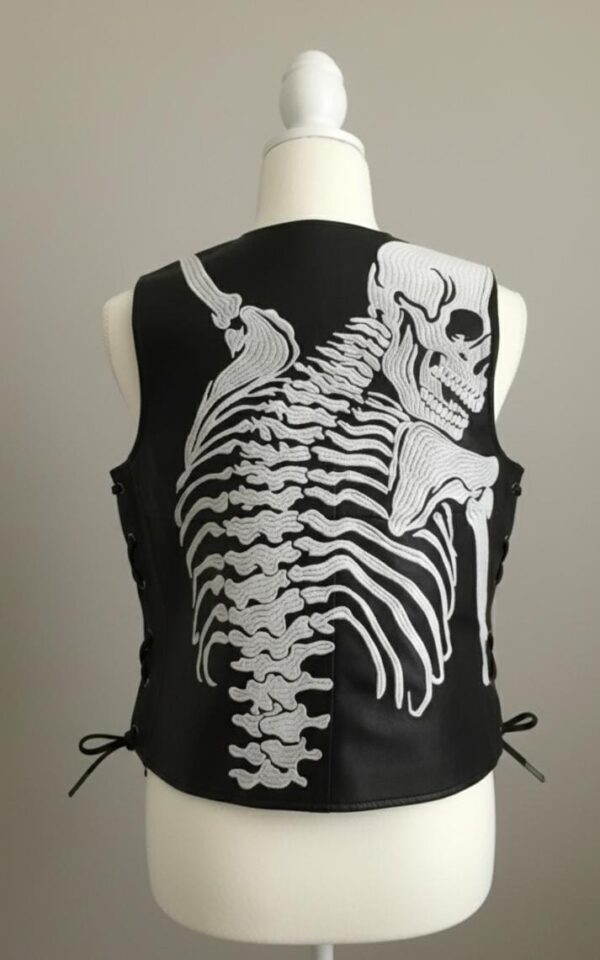R.O.D God Speed Biker Style Black Leather Vest