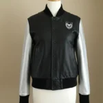 Justin Bieber Silver Sleeves Inspired Balmain by Decarnin Leather Jacket