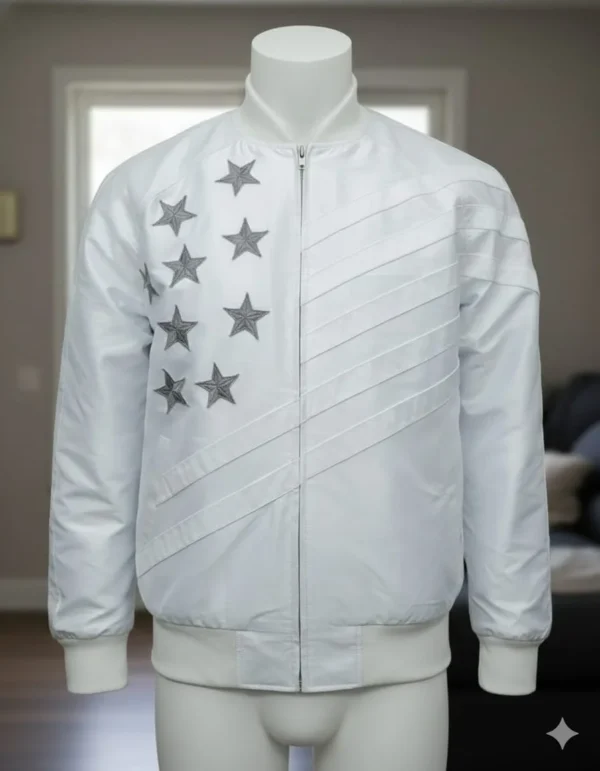 Michael B. Jordan Creed 3 Adonis Cosplay White American Flag Jacket