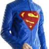 Blue Leather Jacket Superman Man Of Steel Leather Jackets