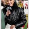Erin Andrews Black Leather Jumpsuit