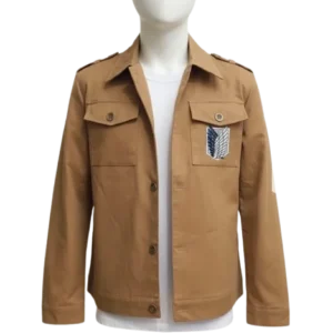 Attack on Titan Shingeki No Kyojin Brown Leather Jacket