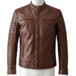 Men's Cafe Racer Brown Leather Jacket