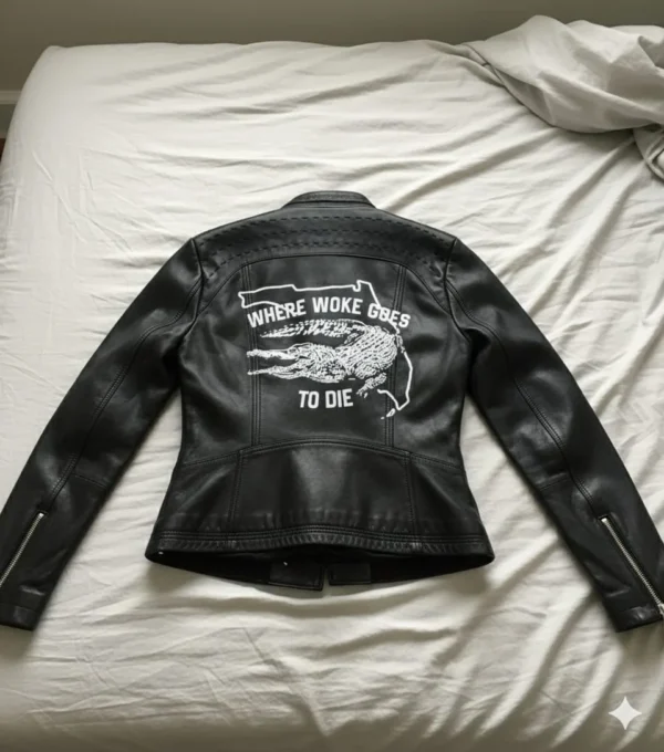 Where Woke Goes to Die Casey DeSantis Leather Jacket