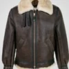 Leon Kennedy Resident Evil 4 Shearling Leather Jacket