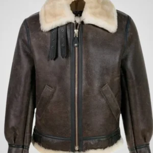 Leon Kennedy Resident Evil 4 Shearling Leather Jacket
