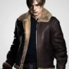 Leon Kennedy Resident Evil 4 Shearling Leather Jacket