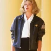 Kelly McGillis Top Gun Flight Black Leather Jacket