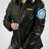 Kelly McGillis Top Gun Flight Black Leather Jacket