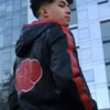 Naruto Akatsuki Hooded Leather Jacket