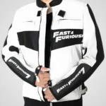 Vin Diesel Fast And Furious 7 Jacket Dominic Toretto White Leather Jacket