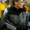 Erin Andrews Black Leather Jumpsuit