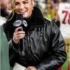 Erin Andrews Black Leather Jumpsuit
