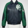 Men’s Pelle Pelle Classic Soda Club Plush Green & Navy Leather Jacket