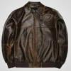 Men’s Two Tone Pelle Pelle Leather Jacket – Vintage Brown Style