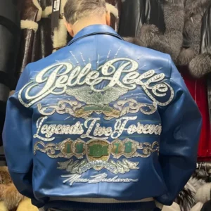 Pelle Pelle Blue Legends Live Forever Jacket Blue Leather Jacket