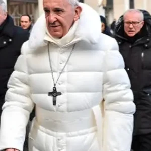 Pope Francis White Puffer Coat