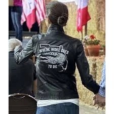 Where Woke Goes to Die Casey DeSantis Leather Jacket