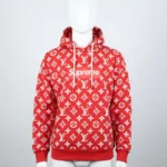 Red Louis Vuitton x Supreme Hoodie