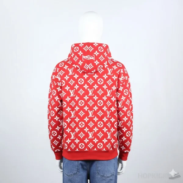 Red Louis Vuitton x Supreme Hoodie