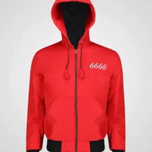 Jimmy 6666 Ranch Red Hooded Jacket – Yellowstone Style