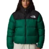 North Face Nuptse Green Puffer Jacket