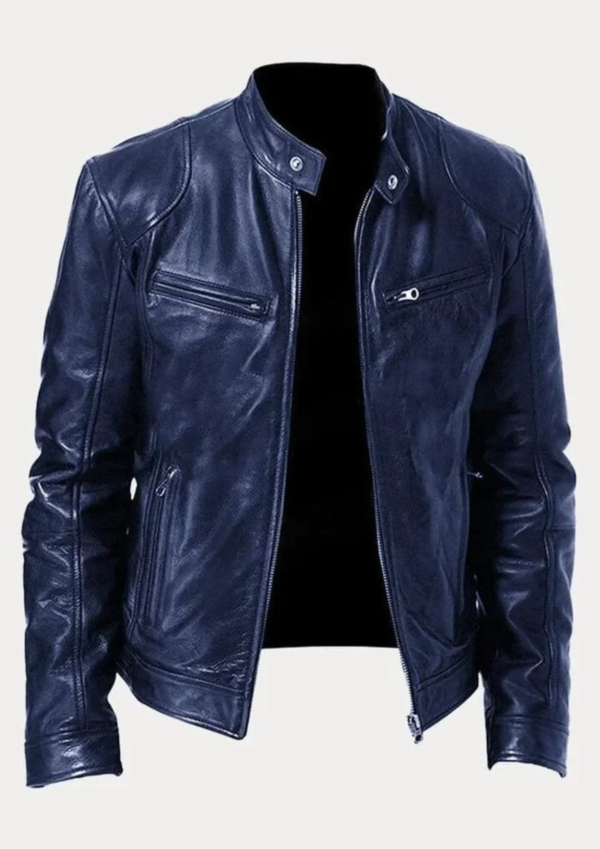 Men's Casual Leather Motorcycle Jacket
