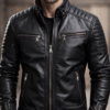 Men’s Black Leather Biker Jacket