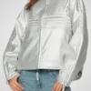 ashley lt metallic leather-look jacket