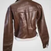 Ashley Int. Faux Leather Jacket Vintage Y2K Brown Lace