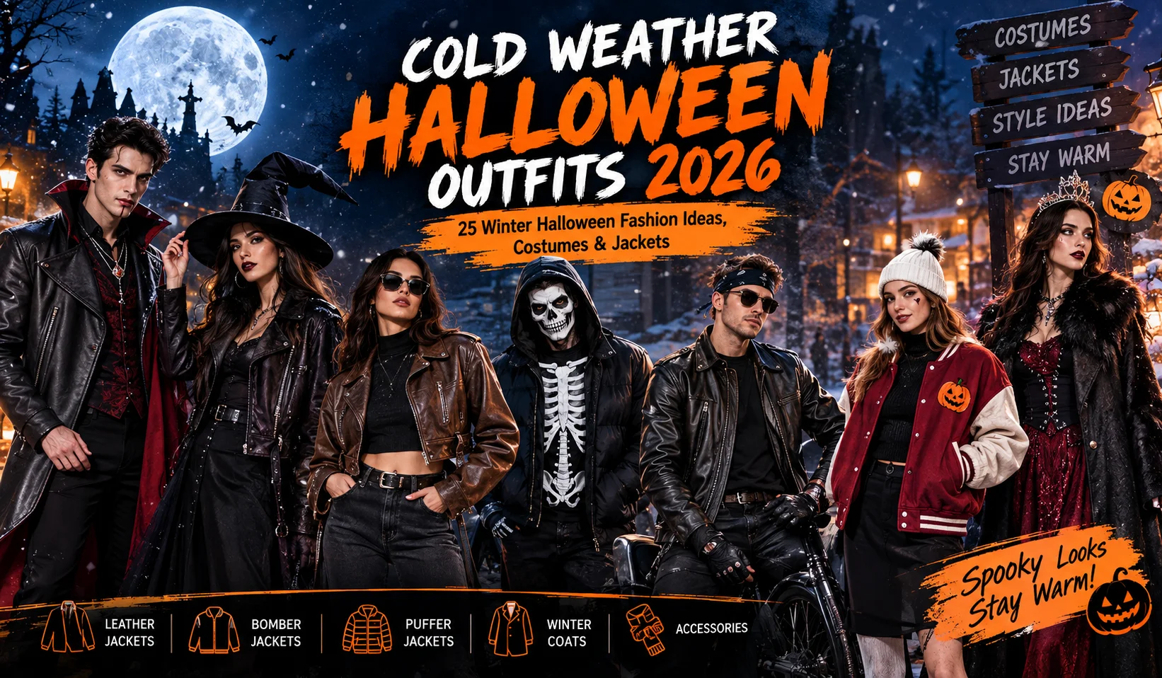 Cold Weather Halloween Outfits 2026: 25 Winter Halloween Fashion Ideas, Costumes & Jackets