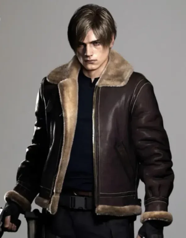 Men's B3 RAF Aviator Brown Bomber Shearling Leather Jacket